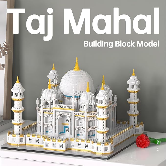 Architecture Taj Mahal Micro Mini Building Blocks SetLandmarks Collection Display Model Gift for Adults(4030 Pieces)