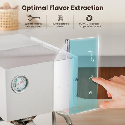 Gevi 58mm Professional Espresso Machine - PID Temperature Control & OPV System, Touch Display, 20Bar Italian Pump, Milk Frother for Barista-Quality Home Coffee, Great Gift