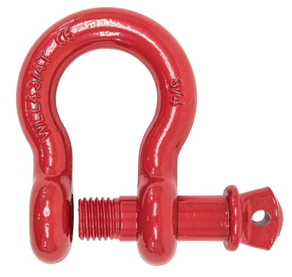 Mytee Products 3/4" Anchor Shackle Forged Carbon Steel w/Alloy Screw Pin WLL # 4.75 Tons (9,500 lbs) | Double Rust Protection Heavy Duty D Ring Shackle for Towing, Rigging & Vehicle Recovery (4 Pack)