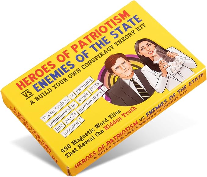 Heroes of Patriotism vs Enemies of The State - Conspiracy Theory Kit by Dissent Pins - Funny Fridge Magnet Word Games for Adults (498 Word Tiles)