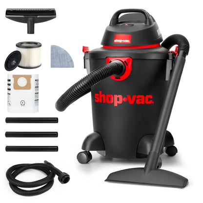 Shop-Vac 5985005 6 Gallon Wet/Dry Vacuum, 3.5 Peak HP, 1.25 Inch Diameter x 7 Foot Hose, 6 Foot Cord, Ideal for Home, Garage, and Workshop Cleaning