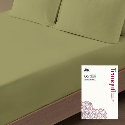 Mayfair Linen 100% Egyptian Cotton Deep Pocket King Fitted Sheet - Luxury 800 Series Tranquil Collection King Fitted Sheet Only (Sage Green), Soft Cooling Hotel Bottom Sheets, Fits Upto 18" Mattress