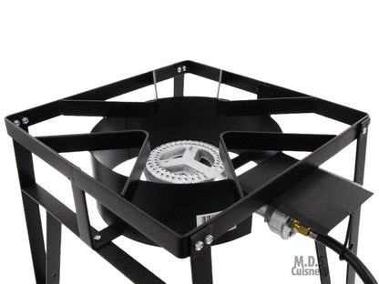 M.D.S Cuisine Cookwares Single High Pressure Gas Burner Square Patio Outdoor Stove Propane Camping Heavy Duty