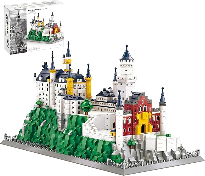 Neuschwanstein Castle Architecture Building Set 1969 Pcs Large German Bavaria Landmark Model Kit for Adults Collectible World Famous Building Construction Project DIY Home Decor Display Gift