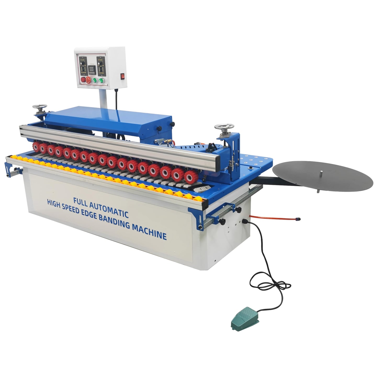 TECHTONGDA Woodworking Edge Bander Automatic Edge Banding Machine for Straight and Curved Edges, No Dust Collection Adjustable Speed 0-6m/min