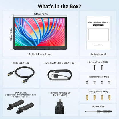 ELECROW 7 Inch Touchscreen Monitor for Raspberry Pi, 1024X600 IPS HD Capacitive Touch Screen Display with Acrylic Stand, Plug and Play, Compatible with Raspberry Pi 5/4/3, Banana Pi, Jetson Nano