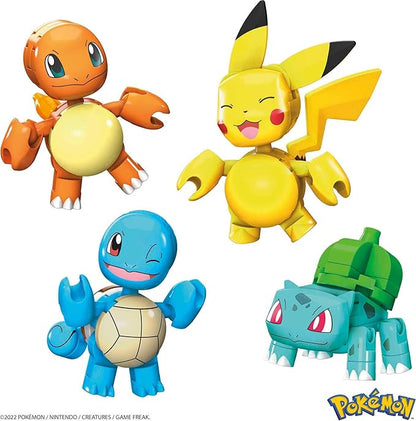 MEGA Pokémon Building Toys Set Kanto Region Team with 130 Pieces 4 Poseable and Articulated Characters 2 Inches Tall for Kids