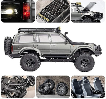 Fms FCX18 1/18 Land Cruiser RC Rock Crawler Scale Katana Toyota RC Car 2.4Ghz 4WD Off-Road Waterproof RC Trucks Vehicle RTR All Terrains Hobby Grade Climbing Car for Boys Adults