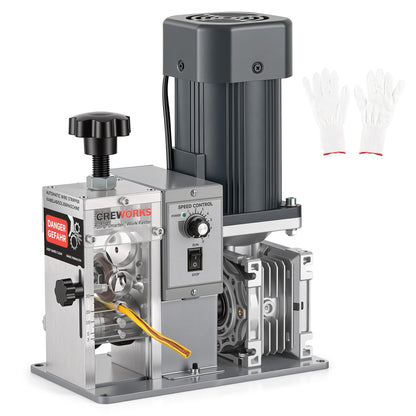 CREWORKS 250W Automatic Wire Stripper Machine, Electric Wire Stripping Machine with Adjustable Speed for 0.06-1.18 in. Cables, Wire Stripping Tool for 1.5 to 30 mm Scrap Copper Cable Wire Recycling
