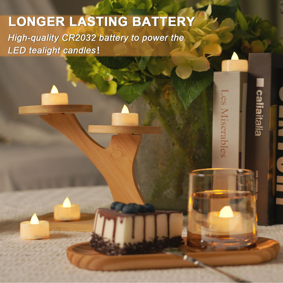 BEICHI Set of 24 Flameless LED Tea Lights Bulk, Electric Tealight Candles, Small Fake Candle Battery Operated, Warm White Flickering Mini Candles for Christmas, Home Decor