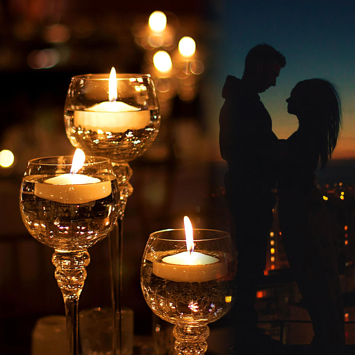 White Floating Candles 2 inch, 6 Pack Floating Candles 5-6 Hours Long Burning, Unscented Floating Candles for Centerpieces for Wedding, Proposal Decorations, Romantic Night Set (6 pack, white, 2 inch)