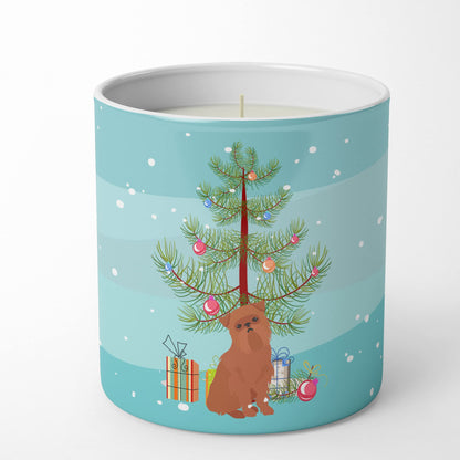 Caroline's Treasures CK3494CDL Brussels Griffon Christmas Tree 10 oz Decorative Soy Candle Nature Soy Wax Essential Oil Home Decor Ideal for Bedroom Kitchen Bath Office Gift, 10 oz