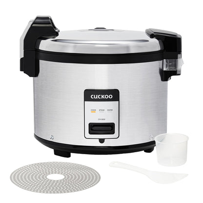 CUCKOO Commercial Rice Cooker & Warmer, Extra Large Rice Cooker 30-Cup Uncooked / 60-Cup Cooked, Professional Industrial Grain Cooker with Large Capacity, Easy One-Touch Operation, Silver (CR-3032)