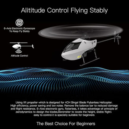 GoolRC C129 V2 RC Helicopter 4 Channel Remote Control Helicopter with 6-Axis Gyro 2.4GHz RC Aircraft with 3D Flips Altitude Hold One Key Take Off/Landing and 3 Batteries for Adults and Beginners