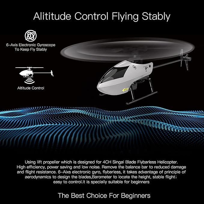 GoolRC C129 V2 RC Helicopter 4 Channel Remote Control Helicopter with 6-Axis Gyro 2.4GHz RC Aircraft with 3D Flips Altitude Hold One Key Take Off/Landing and 2 Batteries for Adults and Beginners