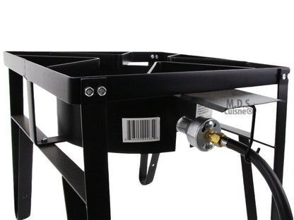 M.D.S Cuisine Cookwares Single High Pressure Gas Burner Square Patio Outdoor Stove Propane Camping Heavy Duty
