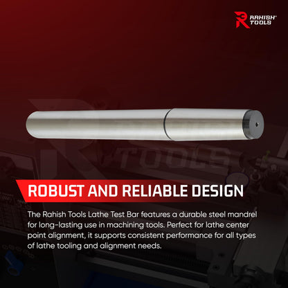 Rahish Tools 5MT Parallel Lathe Alignment Test Bar with High Precision Bar Alloy Steel EN31 Mandrel - Tailstock Re-Alignment Tool with 1 Micron Accuracy & Morse Taper with Max Run-Out of 0.0001"