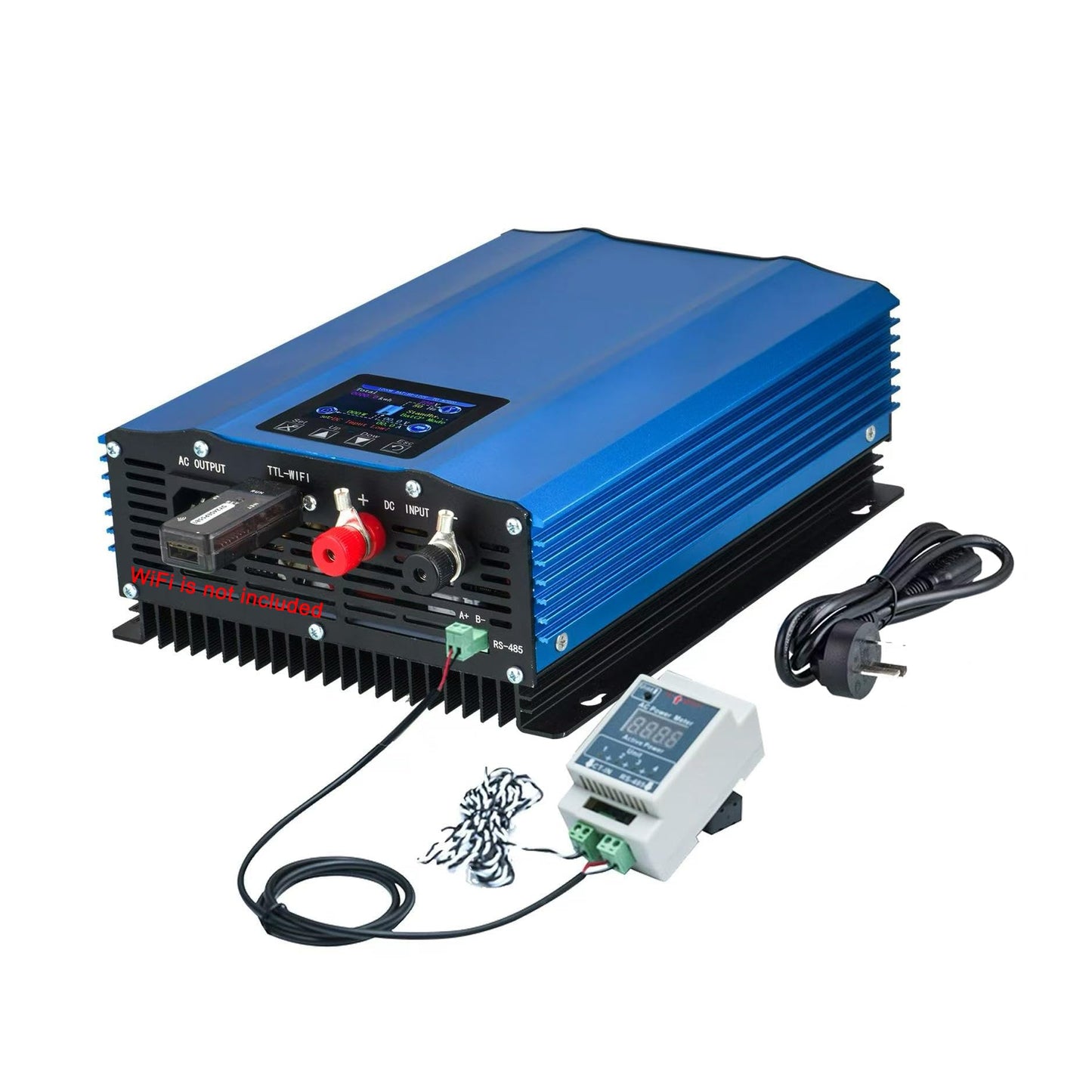 Y&H 1200W Grid Tie Inverter Power Limiter LCD Display DC55-90V Solar Input AC110V Pure Sine Wave Output for 48V60V Battery