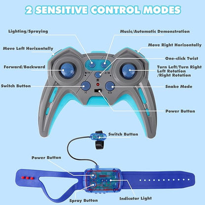 Gesture Sensing RC Stunt Car - Boys Toys Age 6-12 Year Old for Birthday Gifts 2.4GHz 4WD Remote Control Toy with Dual Spray All-Terrain Off-Road Vehicle with Lights &amp Music