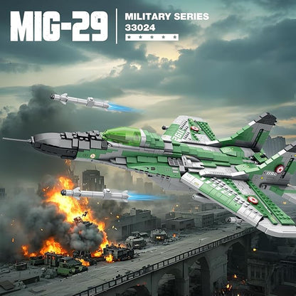 Reobrix Fighter Jet Building Sets for Adults Military Fighter Display Model 33024 Technical Military Plane Collectible Set Toys Gifts for Aviation Fans Boys Girls 14+ (1387 PCS)