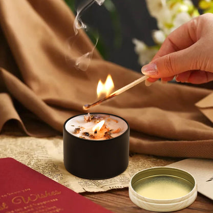 YJHSS 48-Pack Candle Jars, 24pcs 8oz + 24pcs 4oz Candle tins with Metal Wood-Grain Printing Lids, Empty Candle Jars for Making Candles Bulk Candle Containers-Black