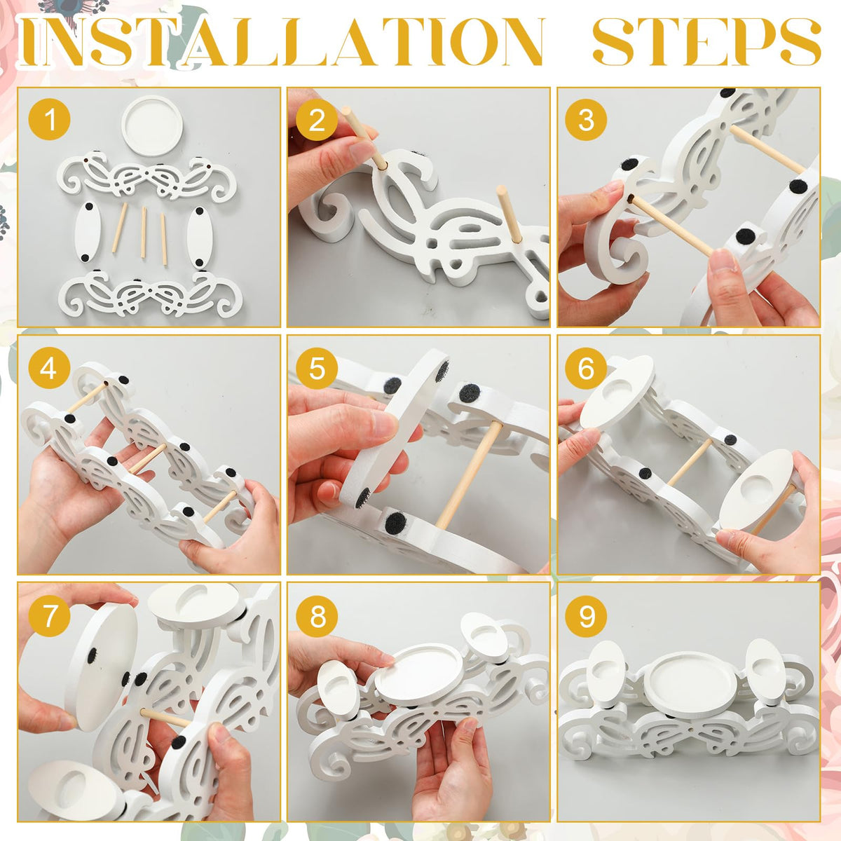 Irenare Unity Candles with Holder for Wedding Ceremony Wedding Decortions Accessories Glass Candle Holder Pillar Candle for Formal Events Church(Stylish Style)