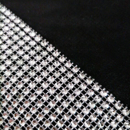 OZXCHIXU 13inch x 72inch Table Runner with Diamante Strip and Tassels(Black)