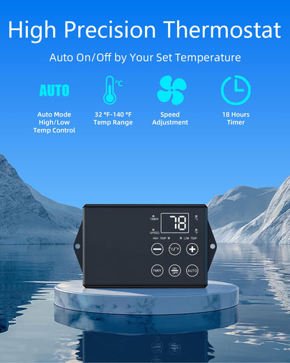 Ehiair 15" Attic Fan with Thermostat & Remote Control, 1800 CFM Gable Vent Exhaust Fan, Auto On/Off Based on Temperature, 2500 Sq Ft Coverage, 70W, 3 Speeds, 18-Hour Timer, Plug-and-Play