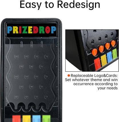 iElyiEsy Mini Tabletop Plinko Board Game -4slots Prize Drop Board with 8 Customizable Pucks – Foldable Prize Drop Game for Family Gatherings Classroom and Carnival-Style Events (25x14 Prize Drop)