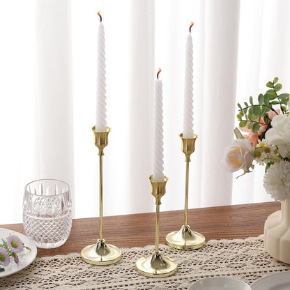 Tunyet Candlestick Holders 6PCS, Metal Taper Candle Holder, Gold Candle Holders for Pillar Candles, Candle Holder for Wedding Fireplace Mantel Housewarming Gift