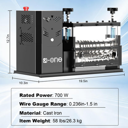 Automatic Wire Stripper Machine, Copper Wire Stripping Machine, Wire Strippers Electrical for 0.06"-1.6" Copper Wire, 700W High-Speed Electric Wire Stripper, 11 Channels 10 Blades Strip Machinery