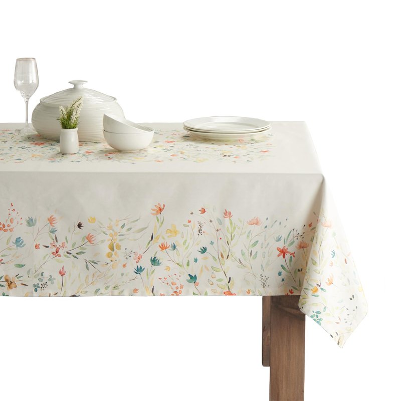 Maison d' Hermine Table Cloth Rectangle Table 100% Cotton 70 x 140 Inches Tablecloth Reusable Decorative for Dining Kitchen Room Farmhouse Home Gifts for Mothers Day Spring Summer - Colmar