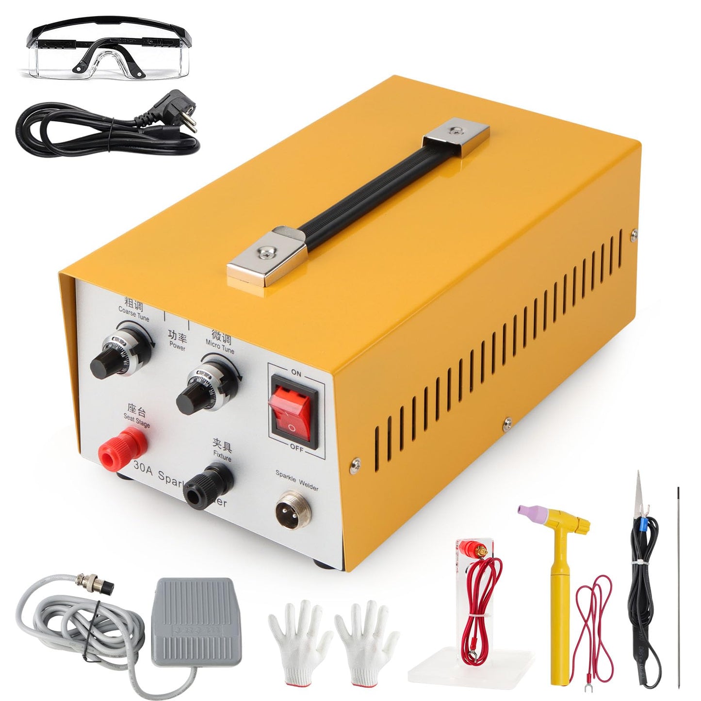 Jewelry Spot Welding Machine,30A Jewelry Soldering Welding Processing Tool,Professional Gold Silver Spot Welder, Electric Pulse Welding Tool for Welding Jewelry