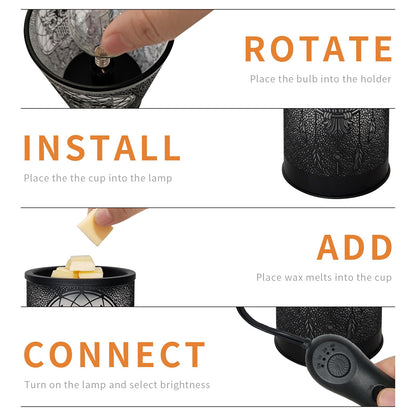 LIFFY Wax Melt Warmer for Scented Wax, Owl Scented Melter, Candle Burner, Fragrance Warmer LED Light, Smokeless Melting, Aromatherapy Essential Oil Diffuser & Night Light