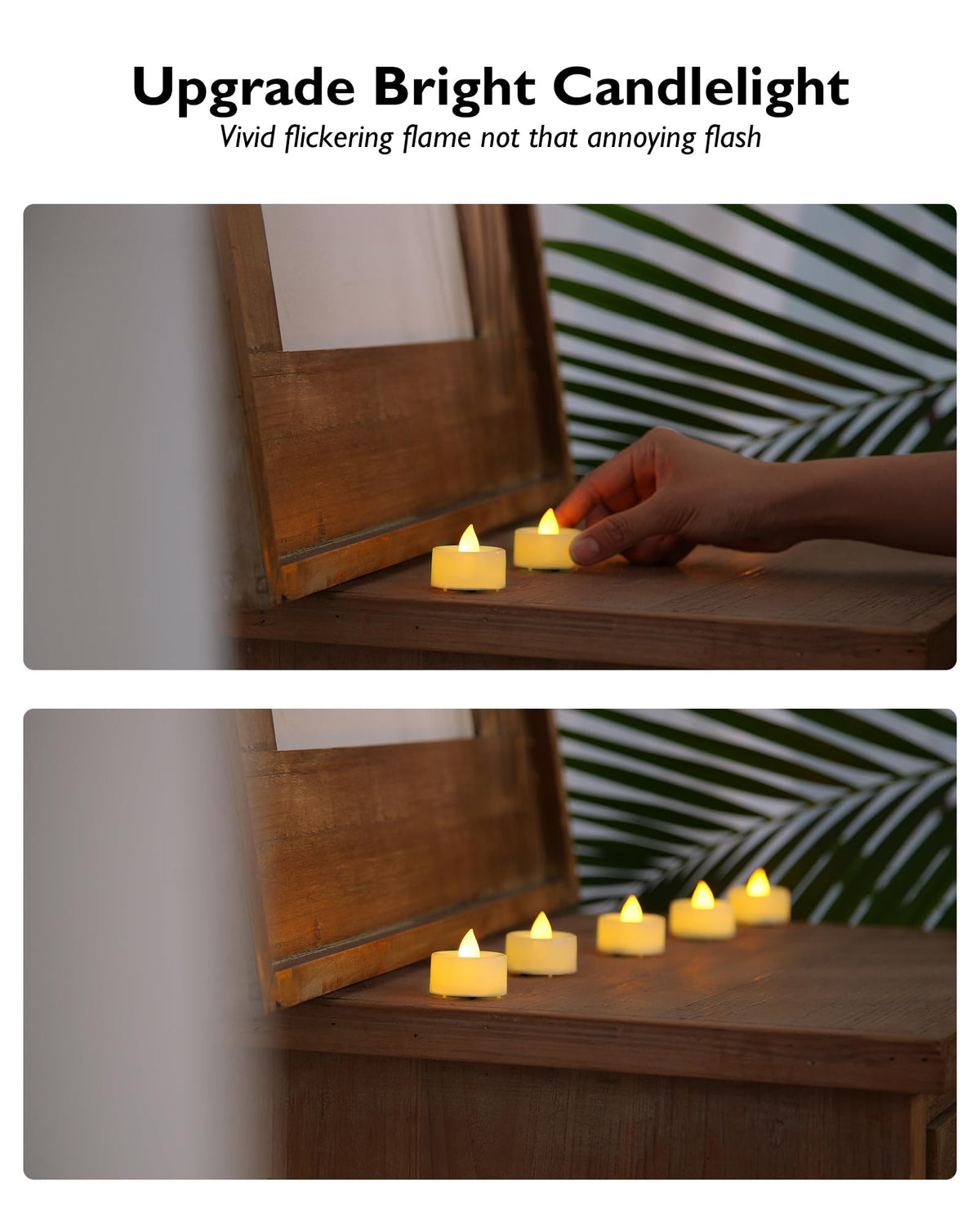 BEICHI Flameless Candles, 24Pack Battery Operated Candle, LED Tea Lights Candles Battery Operated, Flickering Fake Votives for Wedding Party Home Decor- Warm White, Ivory Base