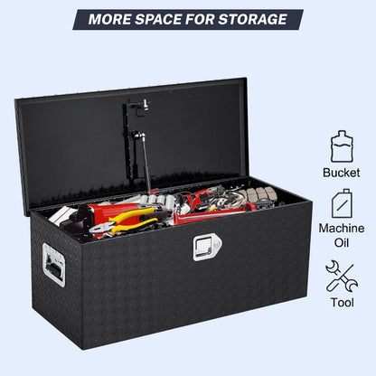 Garvee Aluminum Truck Bed Tool Box Waterproof Lockable Storage Heavy Duty Toolbox for Pickup Beds, RVs & Trailers, Secure Organizer with Side Handles & Gas Strut Lid