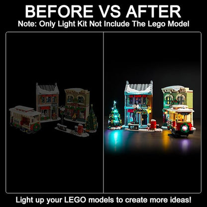 Upgraded Led Light Kit for Lego Holiday Main Street Building Set Compatible with Lego 10308 (Model Not Included)