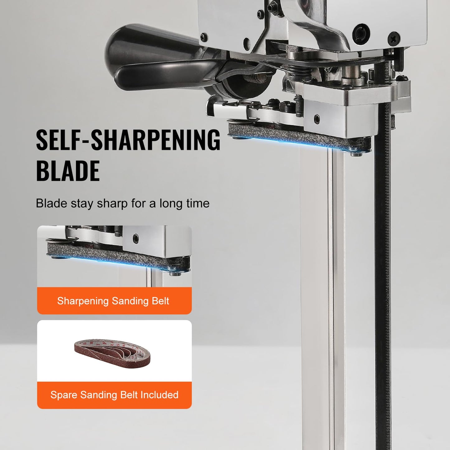 VEVOR Fabric Cutter, 750W High-Speed Straight Knife Cloth Cutting Machine, 9.8" Alloy Steel Blade, Industrial Fabric Cutting Machine with Automatic Knife Sharpen, for Multilayer Fabric Leather Cloth