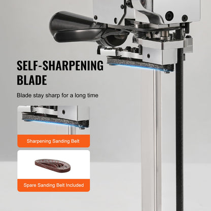 VEVOR Fabric Cutter, 750W High-Speed Straight Knife Cloth Cutting Machine, 9.8" Alloy Steel Blade, Industrial Fabric Cutting Machine with Automatic Knife Sharpen, for Multilayer Fabric Leather Cloth