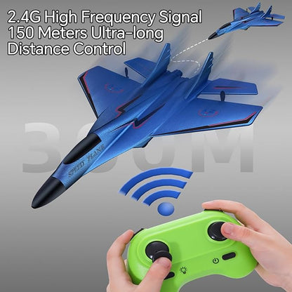 SU-35 Rc Model Fighter Jet with LED Lights | 2.4 Ghz Rc Remote Control Fighter Jet Glider with 3-Axis Gyro EPP Foam Twin-Motor Luminous Strip Easy to Fly &amp Crash-Resistant RC Aircraft (Red)