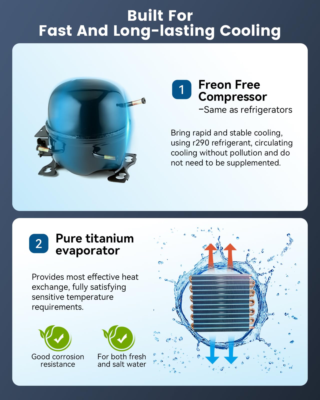 BAOSHISHAN Aquarium Chiller 79 gal, 1/3 hp Compressor & Silent Fan for Hydroponics System/Fish Tank/Axolotl/Coral Reef/Fresh & Sea Water