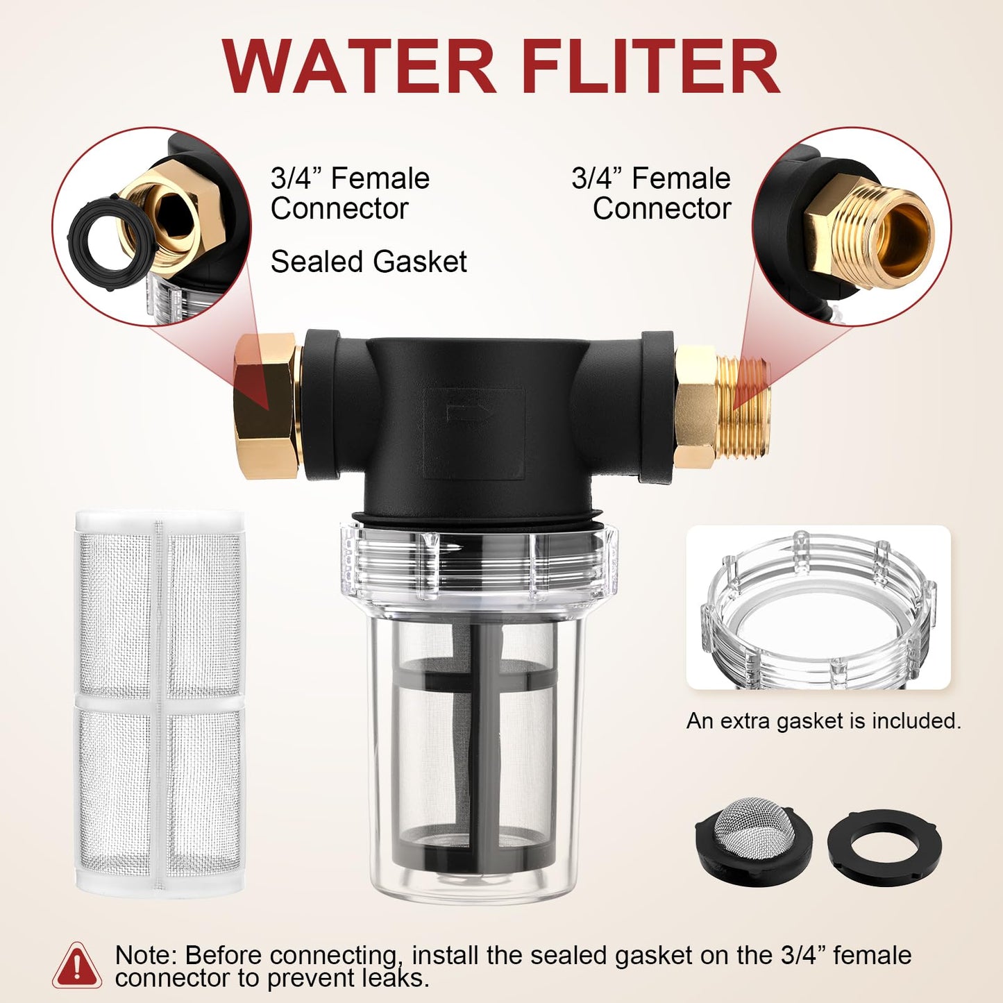 Extractor Attachment Kit Compatible With Shop Vac Extractor Hose Kit Stainless Steel Extractor Wand with Viewing Window, 25ft Water Hose 10ft Vacuum Hose, for Carpet Industrial Cleaning Auto Detailing