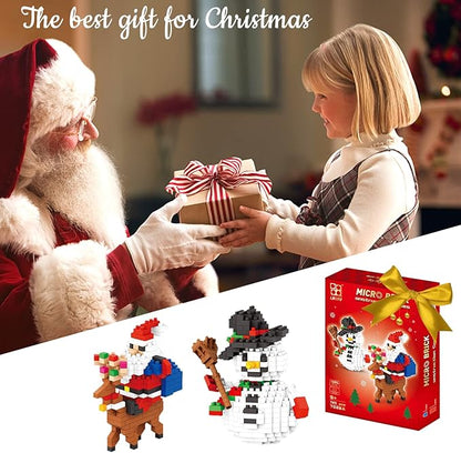 Christmas Building Block Set-New 2025 Santa Claus and Snowman Character Set Christmas and Birthday Gifts Suitable for Children Over 9 Years Old (720 Pieces)