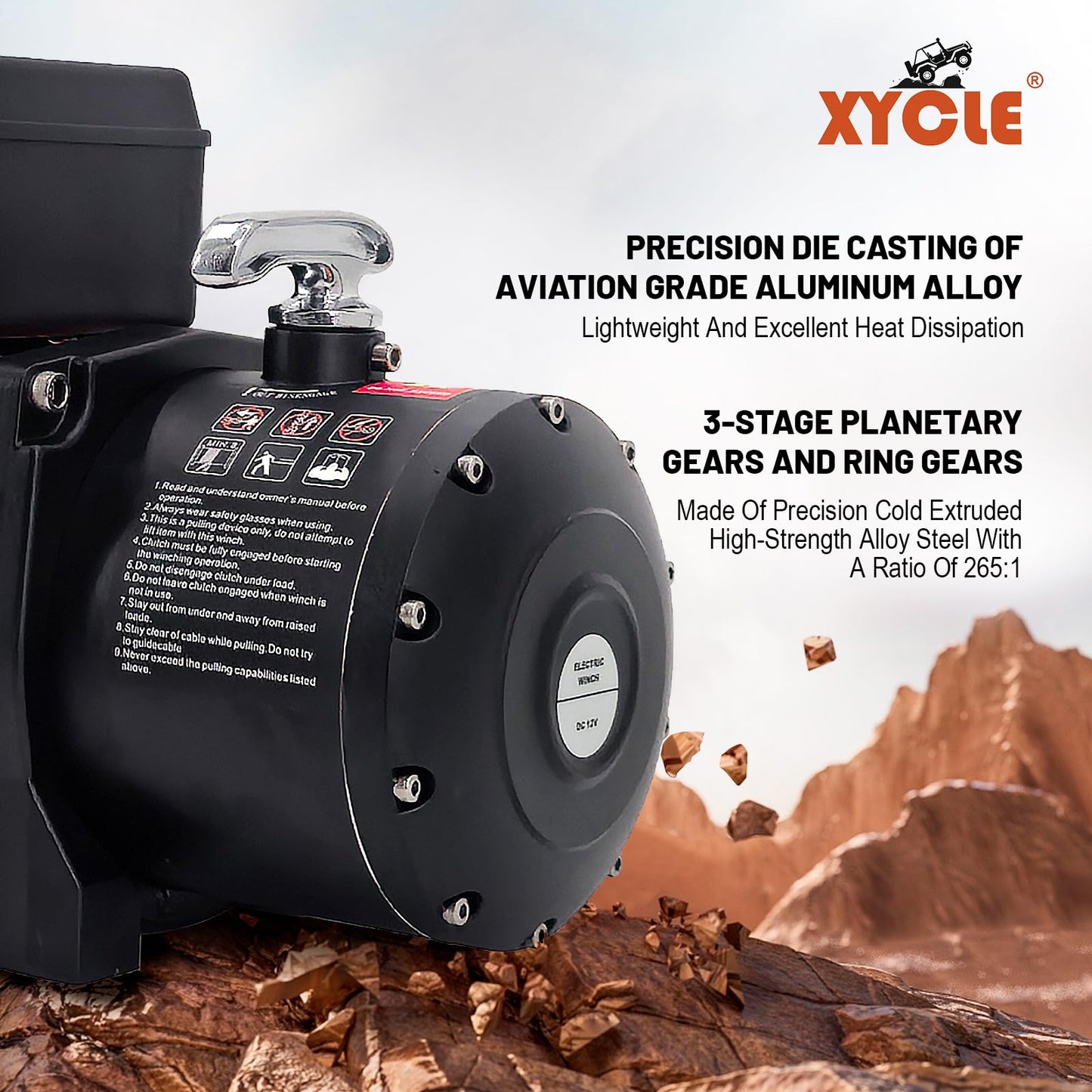 XYCLE Winch13500lbs 12V Waterproof Electric Winch Synthetic Rope Truck Winch Towing Winch Boat Trailer Winch SUV 4-Wheel Drive Off-Road Vehicle with Remote Control 3/8 Synthetic Rope (Black)