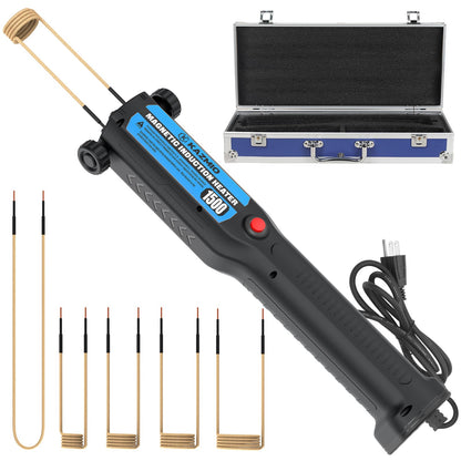 1500W Induction Heater Kit, 110V Handheld Induction Heater with 5 Coils for Rusty Bolt and Screw Removal, Blue