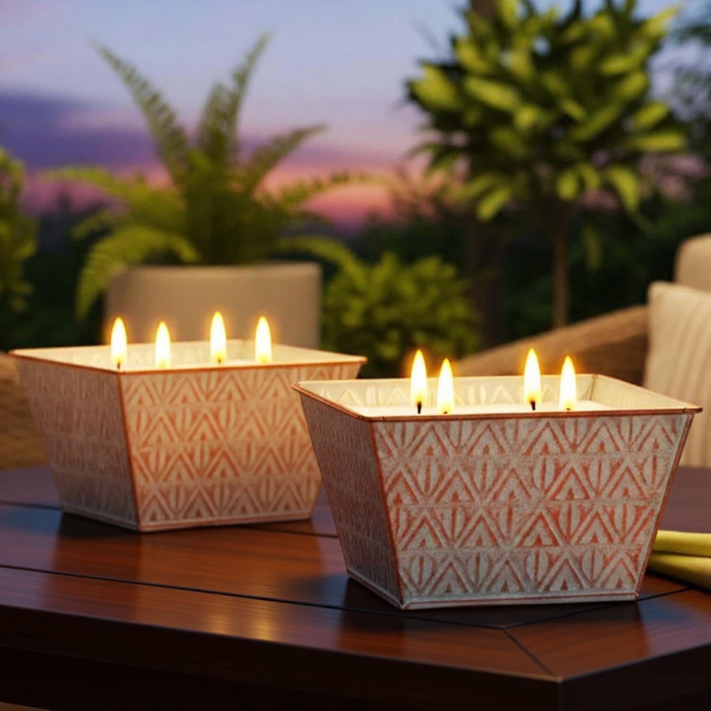 Citronella Candles Outdoor –Large Citronella Candle 30oz 4 Wicks 180-Hour Burn Time, Outdoor Candles for Patio, Backyard, Home, Balcony, Camping, Emergency & Survival