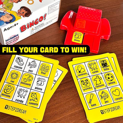 Spanish Vocabulary Bingo for Kids | Educational Learning with Sight Words | Boosts Language and Matching Skills | Ideal for Classroom and Home Use | Spanish Board Game