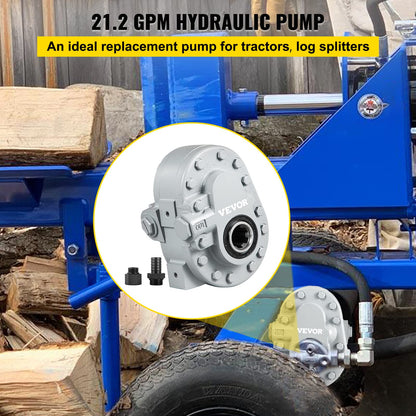 Bestauto Hydraulic Pump 21.2GPM Hydraulic Motor 540RPM Log Splitter 2250PSI & VEVOR Hydraulic Fluid Tank 10 Gal Fuel Tank Heavy Duty Hydraulic Steel Tank Reservoir, Gasoline Transfer