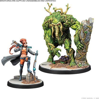 Marvel: Crisis Protocol Elsa Bloodstone &amp Man-Thing Character Pack - Adds New Legion of Monsters Leadership! Tabletop Superhero Game Ages 14+ 2 Players 90 Min Playtime Made by Atomic Mass Game
