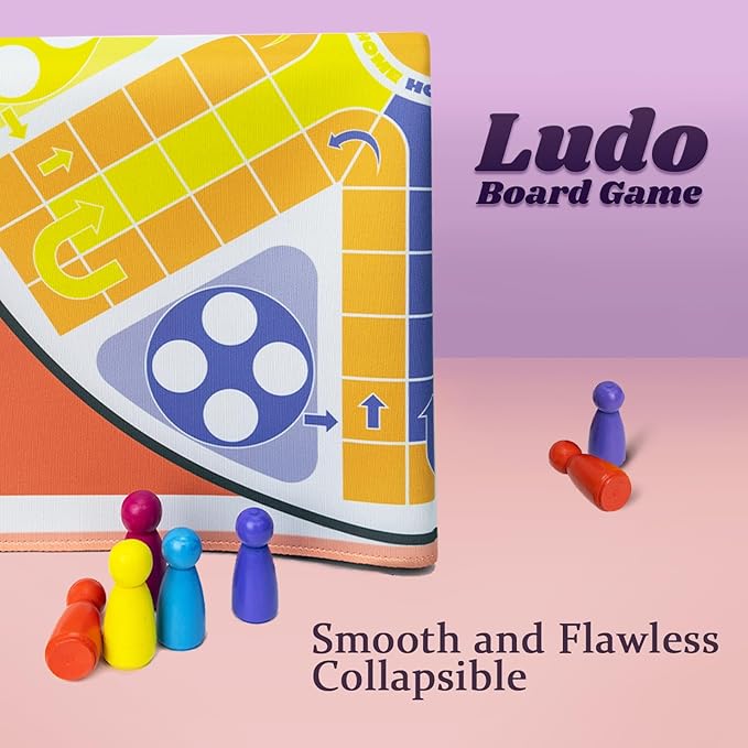 20 Inches Ludo Board Game2-6 Players Ludo Game for AdultsLudo &amp Parcheesi Board Games Suitable for Family Gathering &amp Party Night (Ludo Instruction Included)
